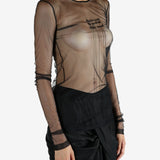 Black t-shirt worn by a person, showing the t-shirt's fit