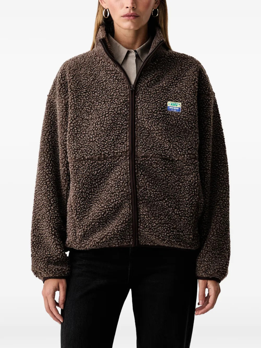 Brown jacket, full body view