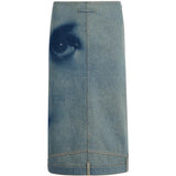 Blue skirt, front view