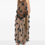 Brown skirt, full body view