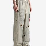 Grey pants, full body view