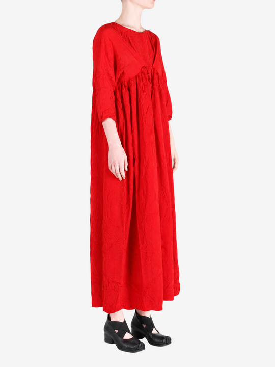 Red dress, full body view