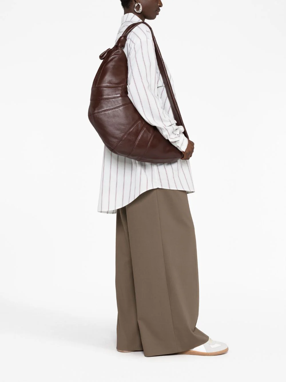 Small bucket bag in pleated nappa leather