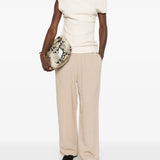 Tan pants, full body view
