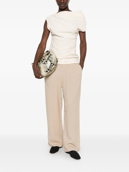 Tan pants, full body view