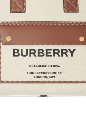 BURBERRY Women Medium two-tone Canvas & Leather  Freya Bag