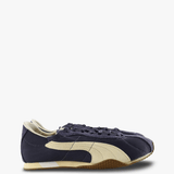 Navy shoes, side view