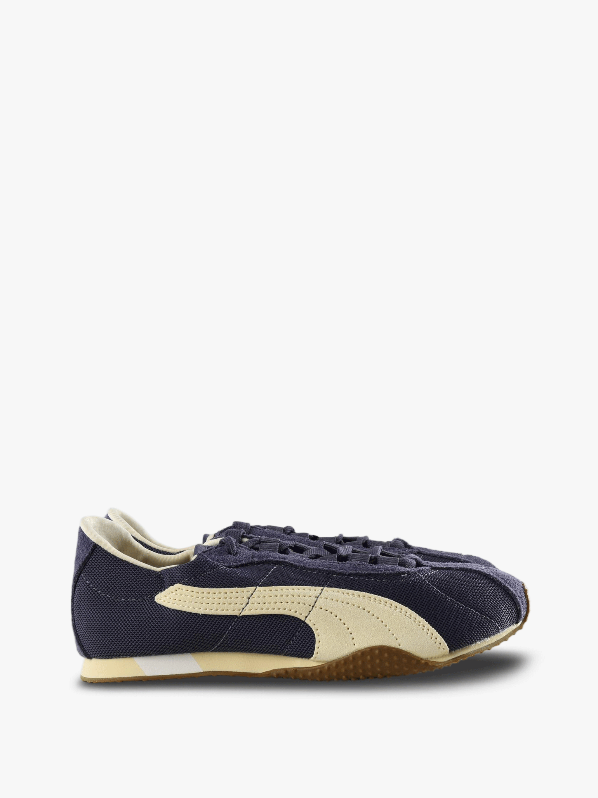 Navy shoes, side view
