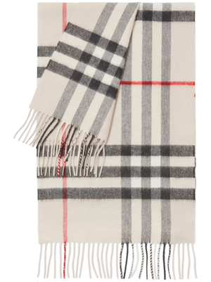 BURBERRY - Unisex Check Cashmere Scarf