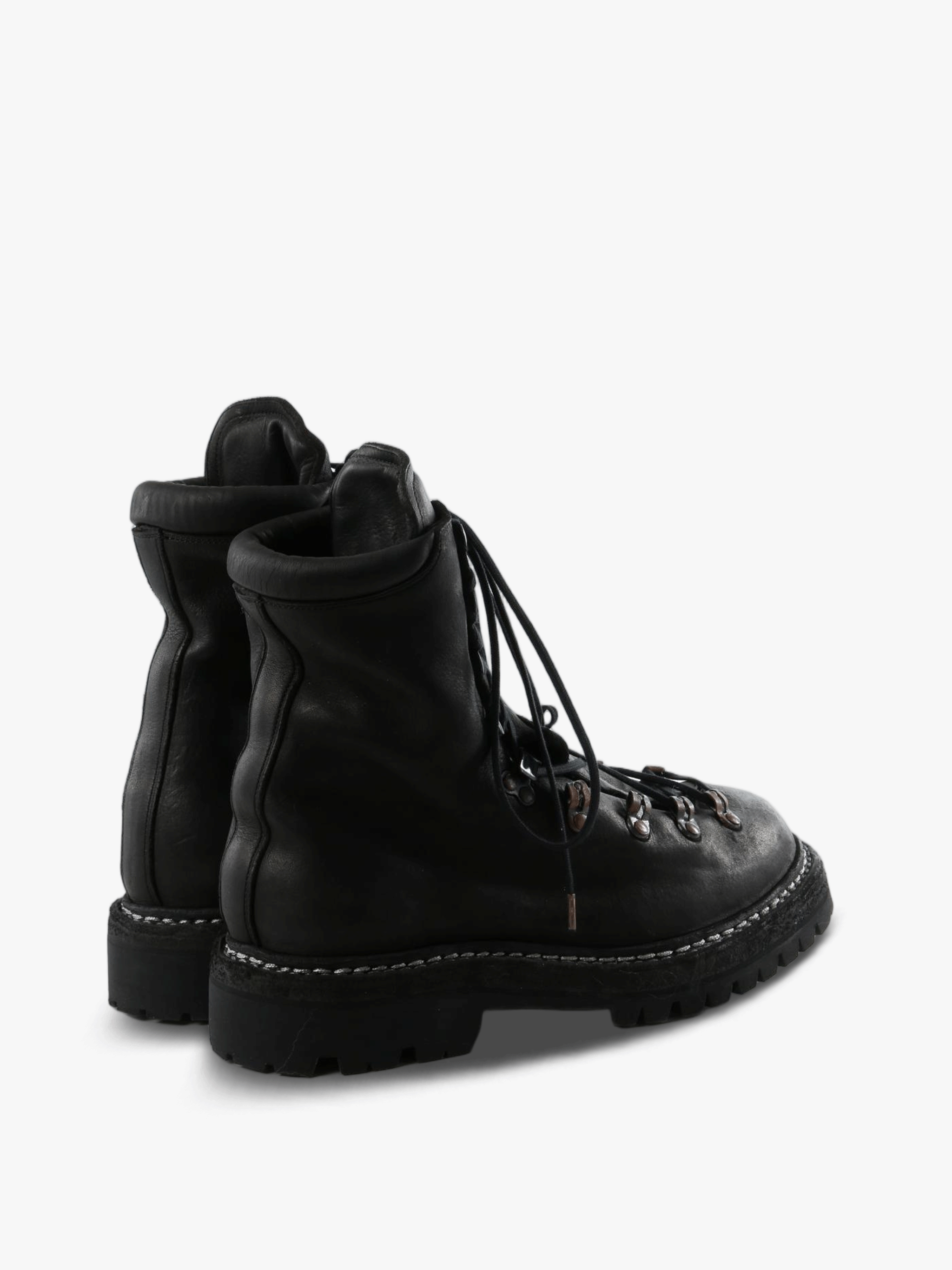 Black boots, back view
