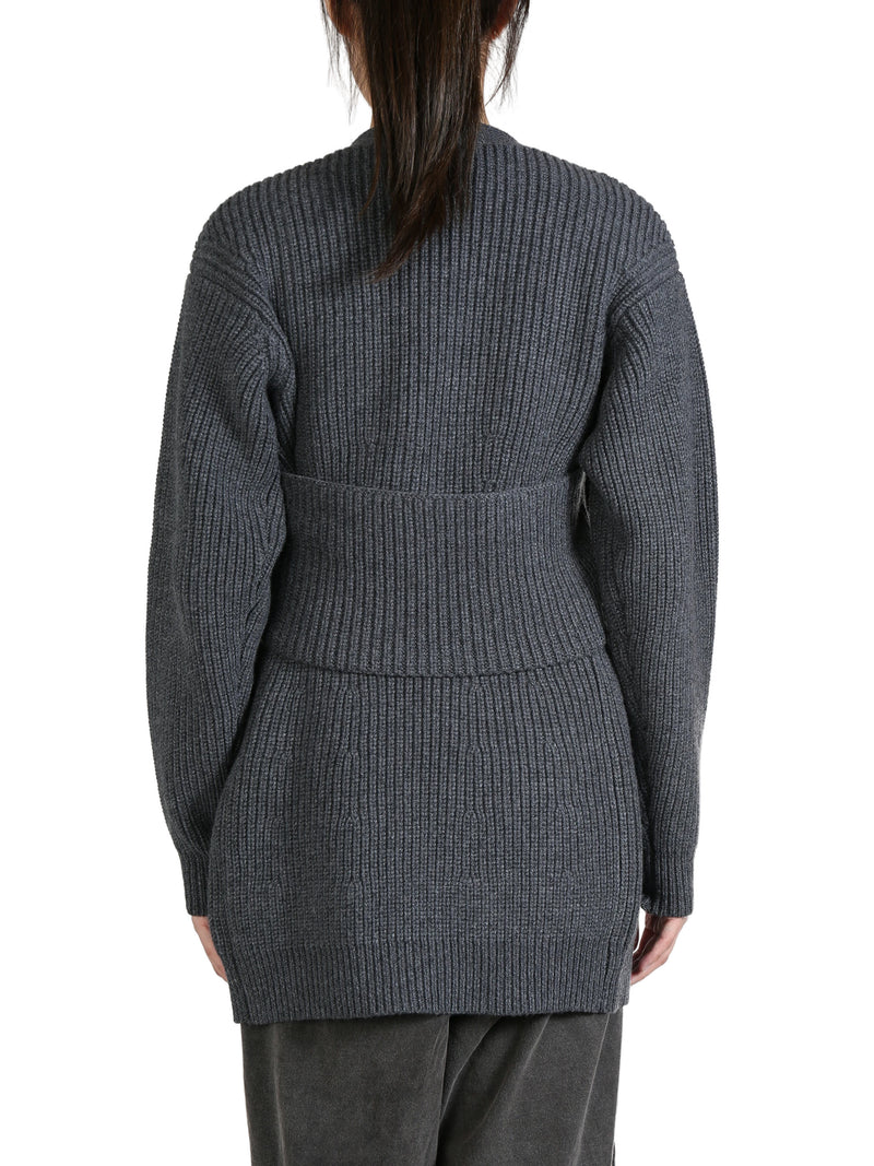 ALEXANDER WANG - Women Ribbed Bilayer V-Neck Cardigan With Cami Twinset