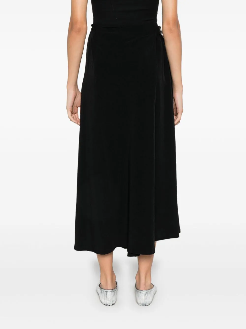 YOHJI YAMAMOTO - Women Crepe De Chine Wrap Skirt Pants