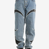 THUG CLUB - Men TC Leather Washing Denim Pants