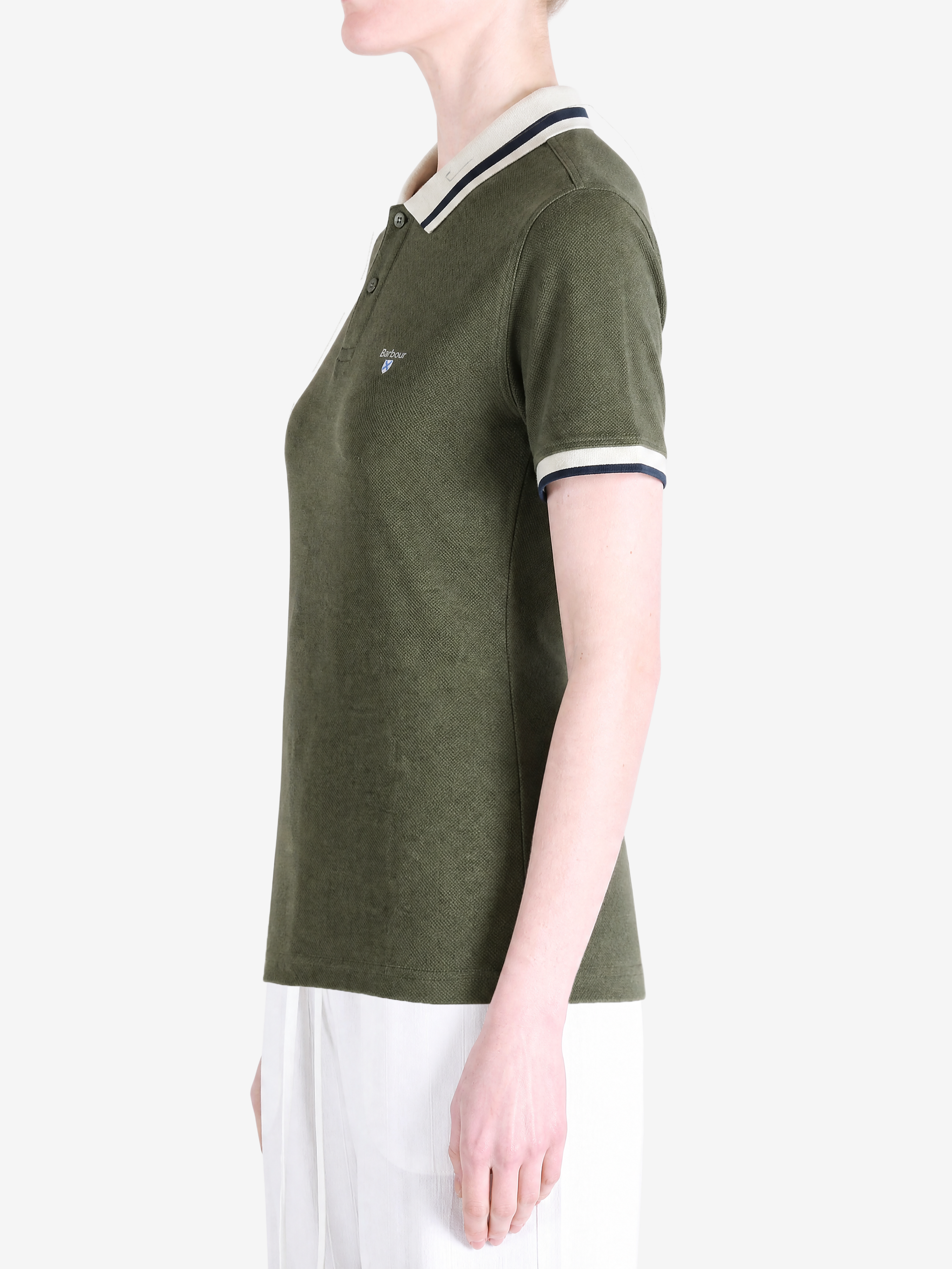 Green shirt worn by a person, showing the shirt fit