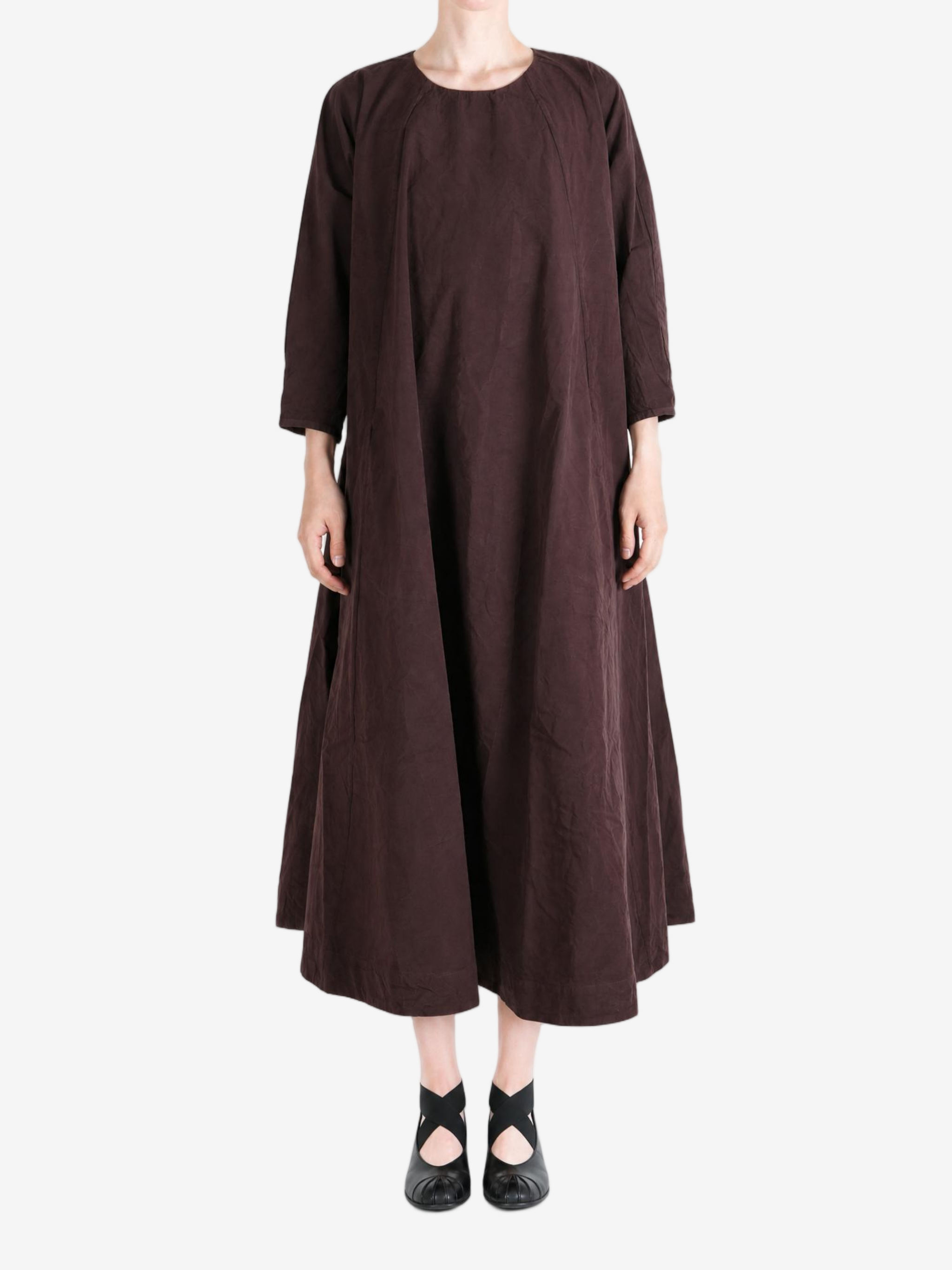 Brown dress, full body view