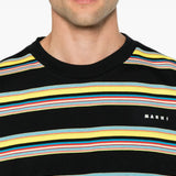 Black t-shirt worn by a person, showing the t-shirt fit