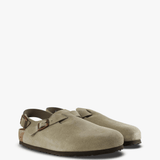 Tan sandals, front view