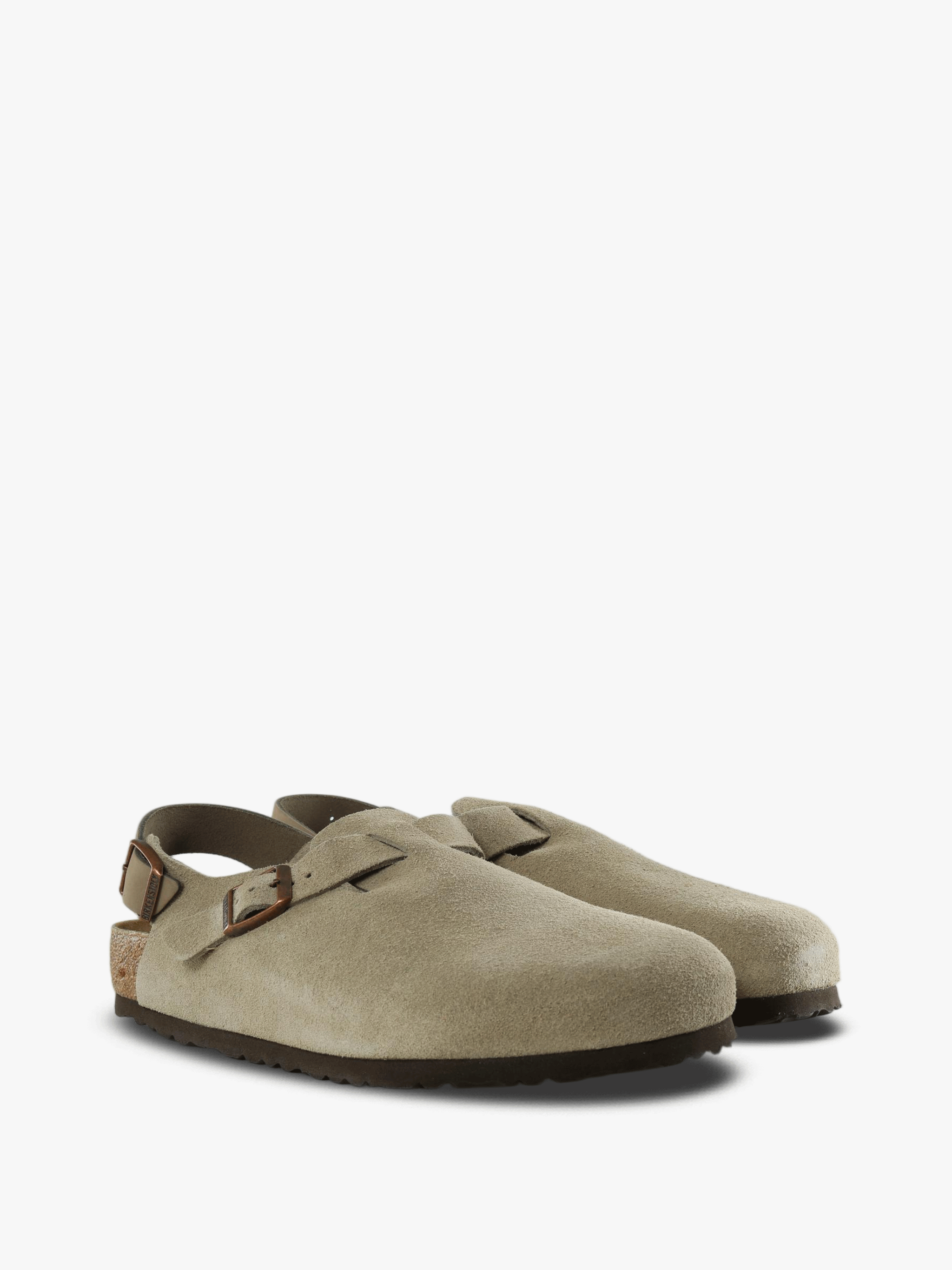 Tan sandals, front view