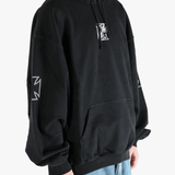 Black sweats-hoodies worn by a person, showing the fit
