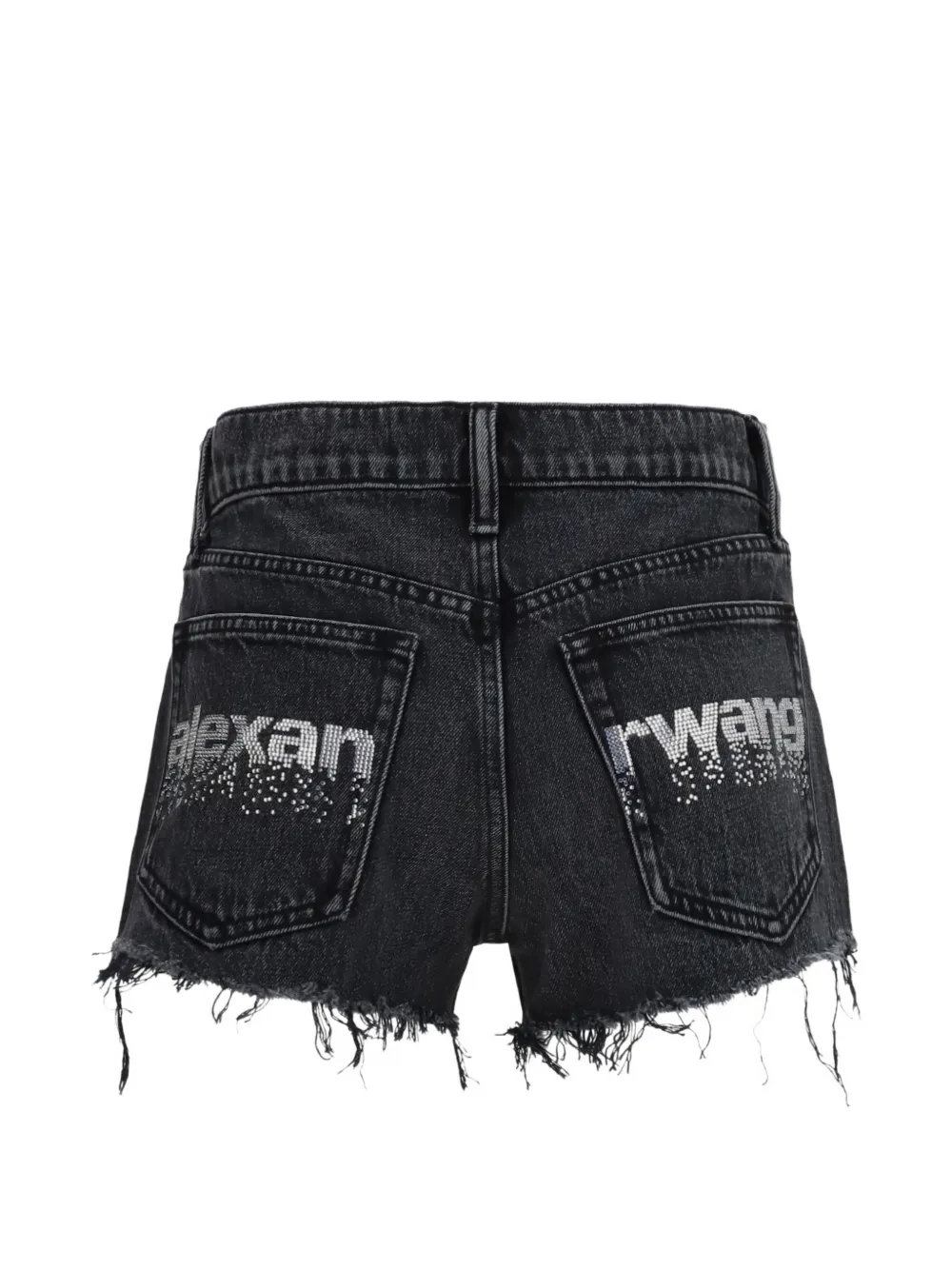 Black shorts, back view