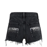 Black shorts, back view