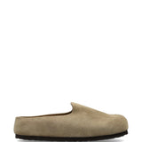 Tan sandals, front view