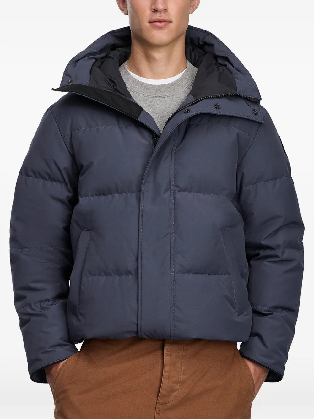 Navy jacket, front view