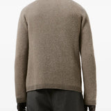 Brown knitwear, full body view