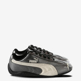 Grey sneakers, side view