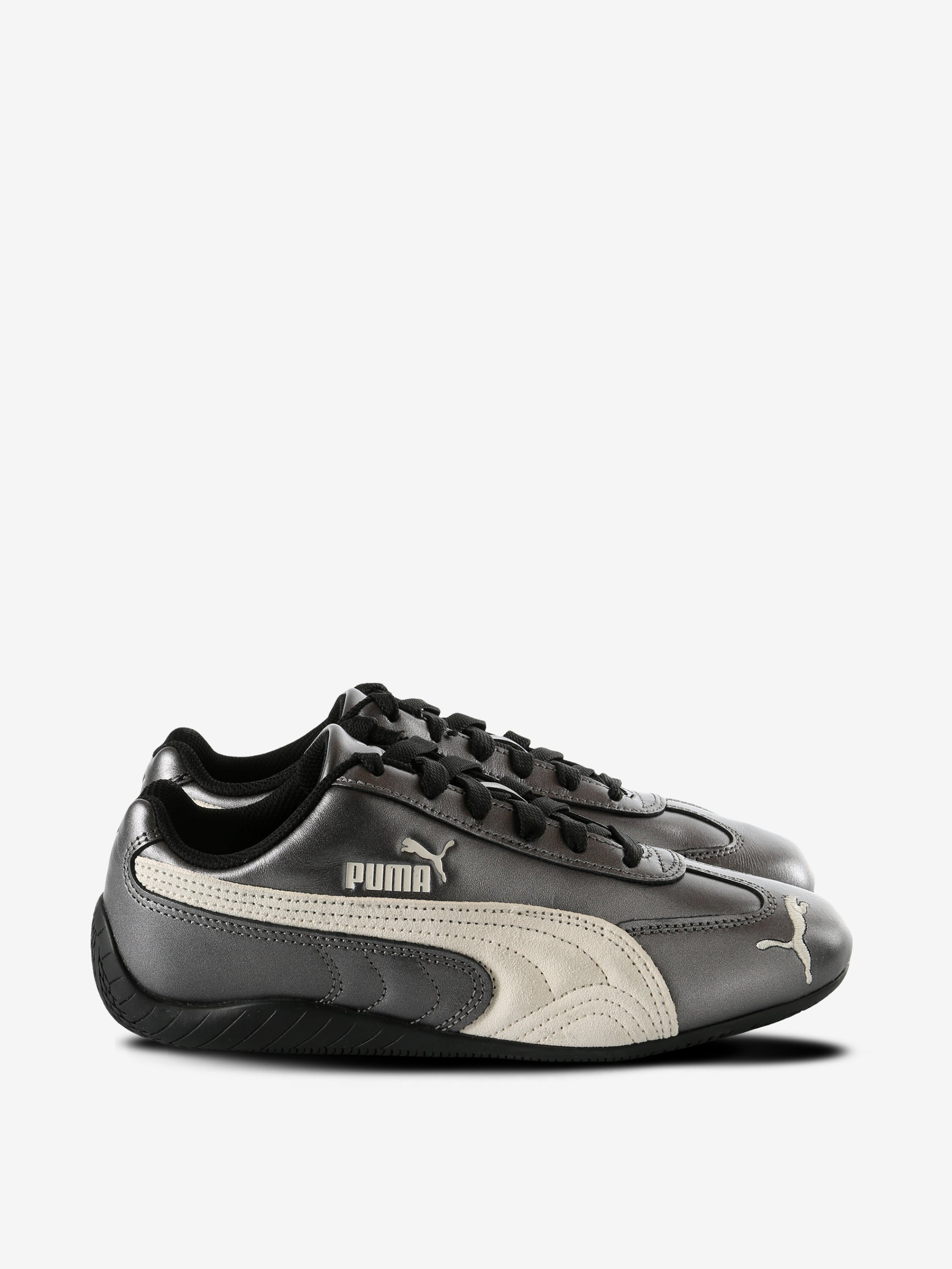 Grey sneakers, side view