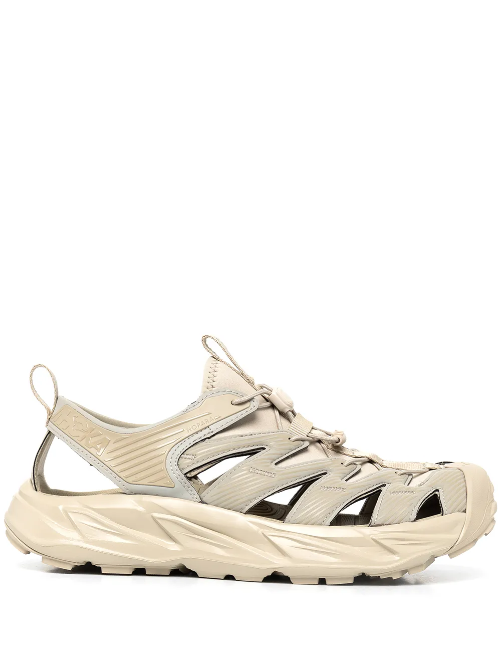 Tan sandals, front view