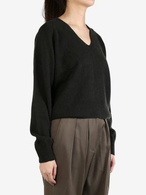 MARGARET HOWELL - Women Cropped V Neck Cashmere