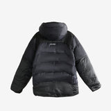 Black puffer jacket,back view