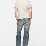 Tan t-shirt, full body view
