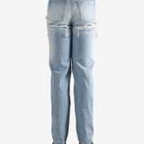 Blue jeans worn by a person, showing the jeans fit