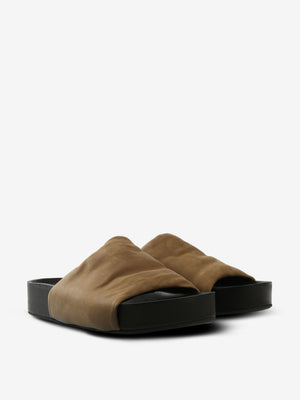 Brown sandals, side view