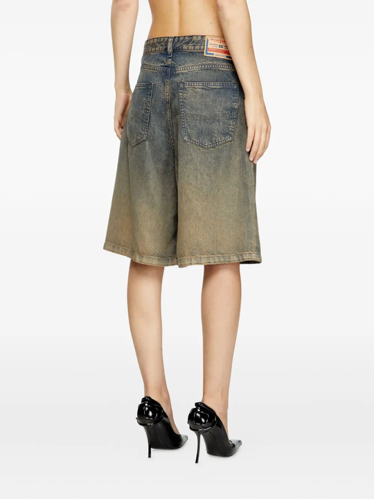 Blue shorts worn by a person, showing the short's fit