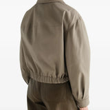 Tan jacket, front view