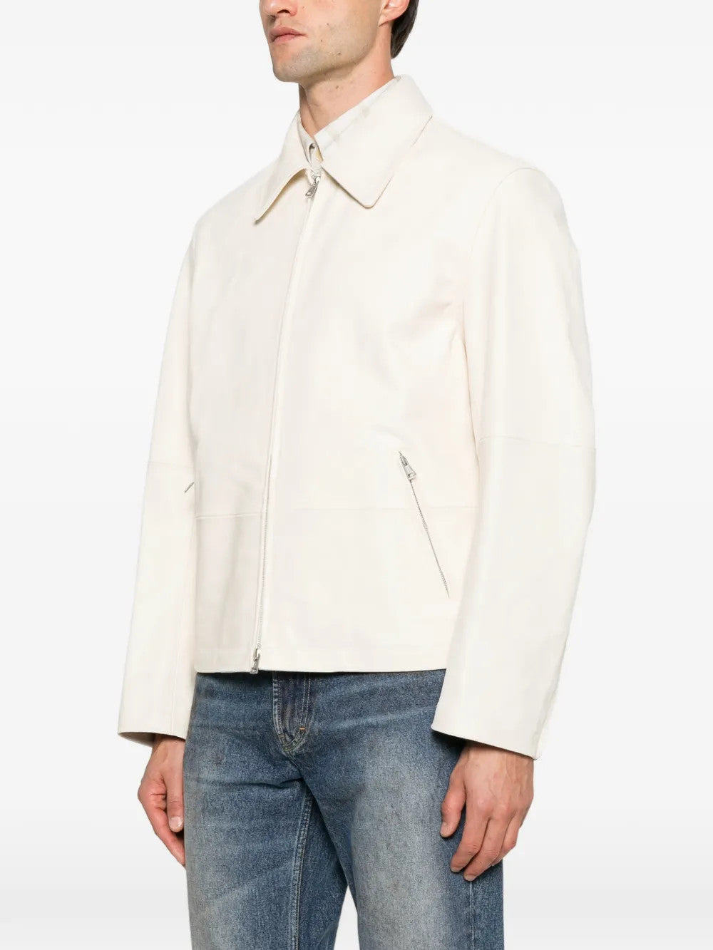 Tan jacket, front view