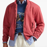 Red jacket worn by a person, showing the jacket's fit