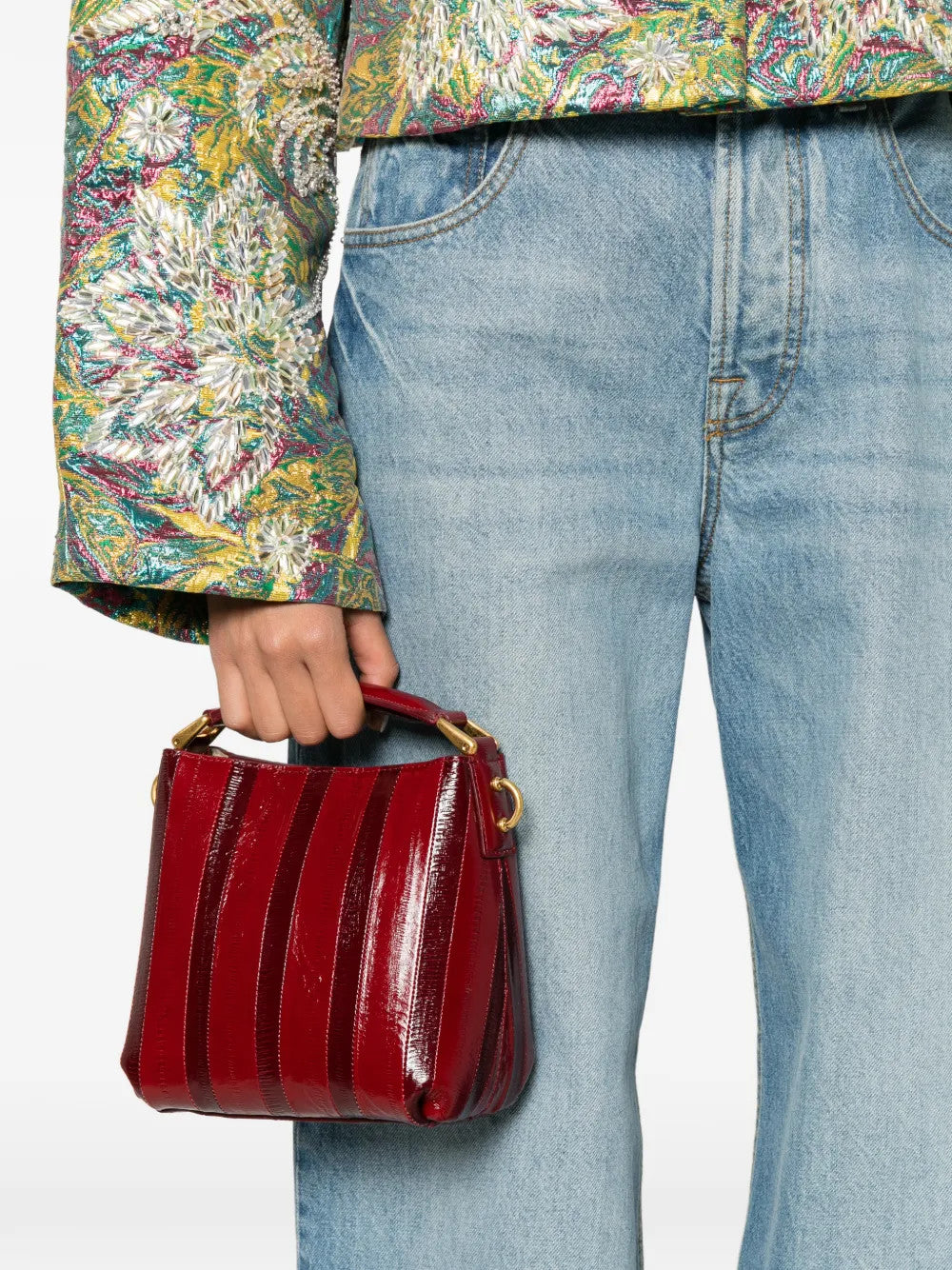 Burgundy bag, front view