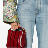 Burgundy bag, front view