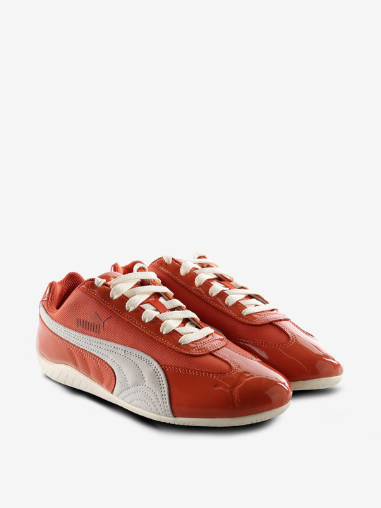 Orange sneakers,front view