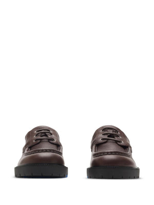 BURBERRY - Men Constructed Leather Rubber Sole Boat Shoe