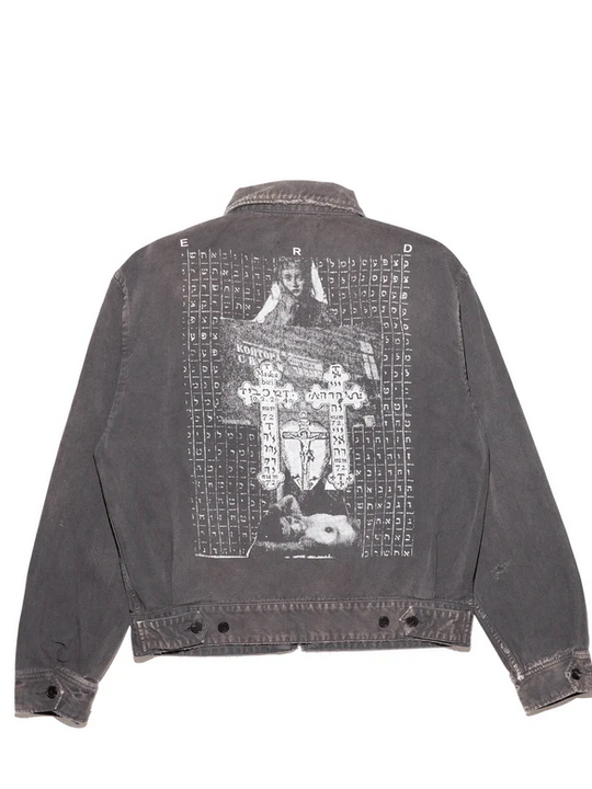 Black jacket, back view
