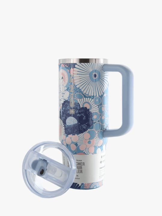Blue product, front view