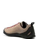 Tan sneaker, back view