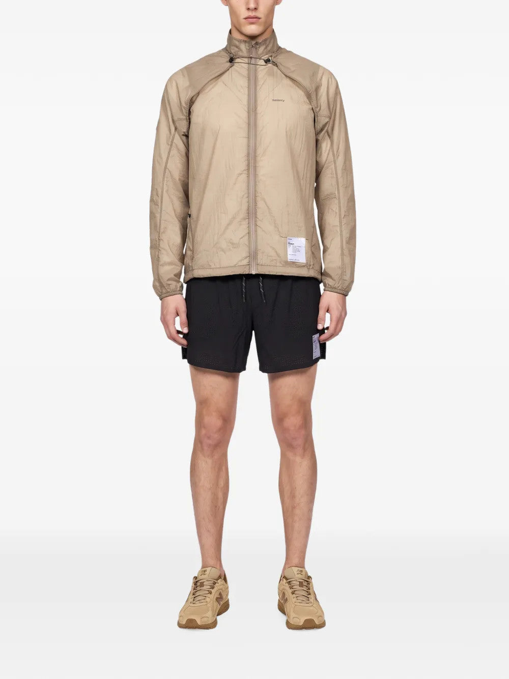 Tan jacket, full body view