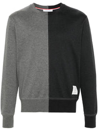 THOM BROWNE - Men Crew Neck Sweatshirt With Contrast Stitching