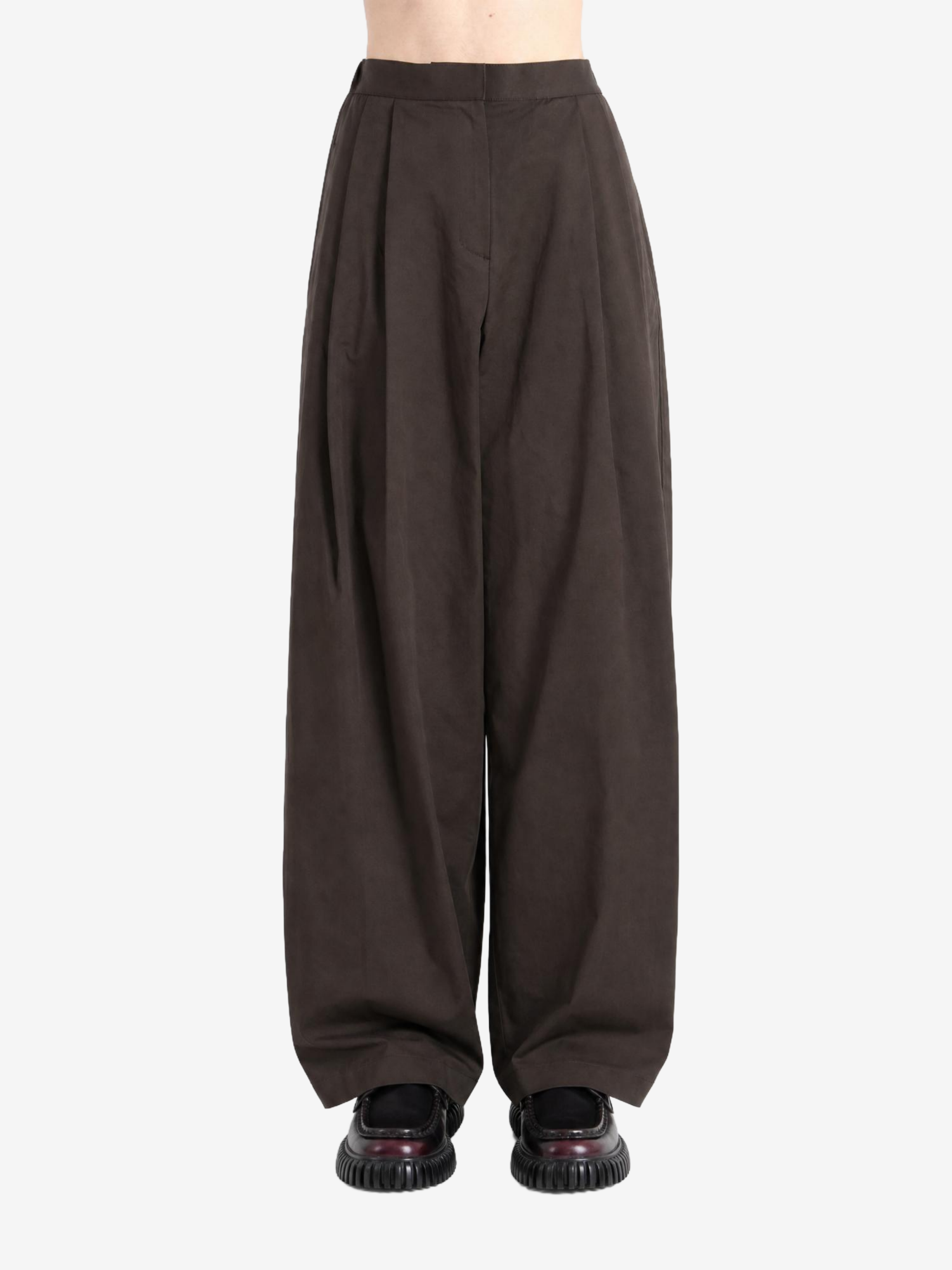 Brown pants, full body view
